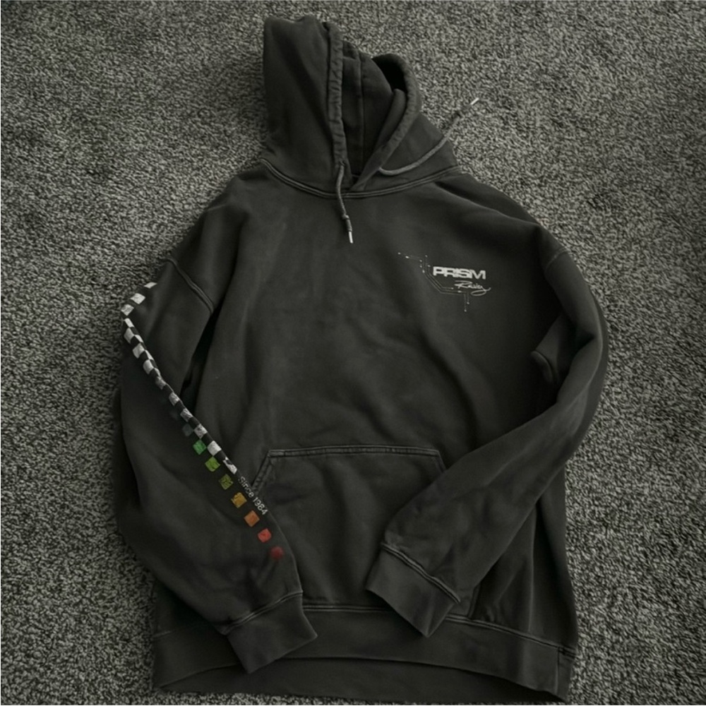 PRSM Gray Hoodie with Colorful Sleeve Detail-Pacsun hoodie